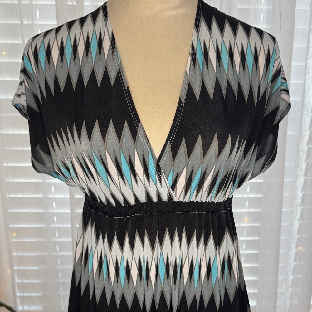 5th & Love Black and Blue Chevron Maxi Dress - Picture 3 of 5